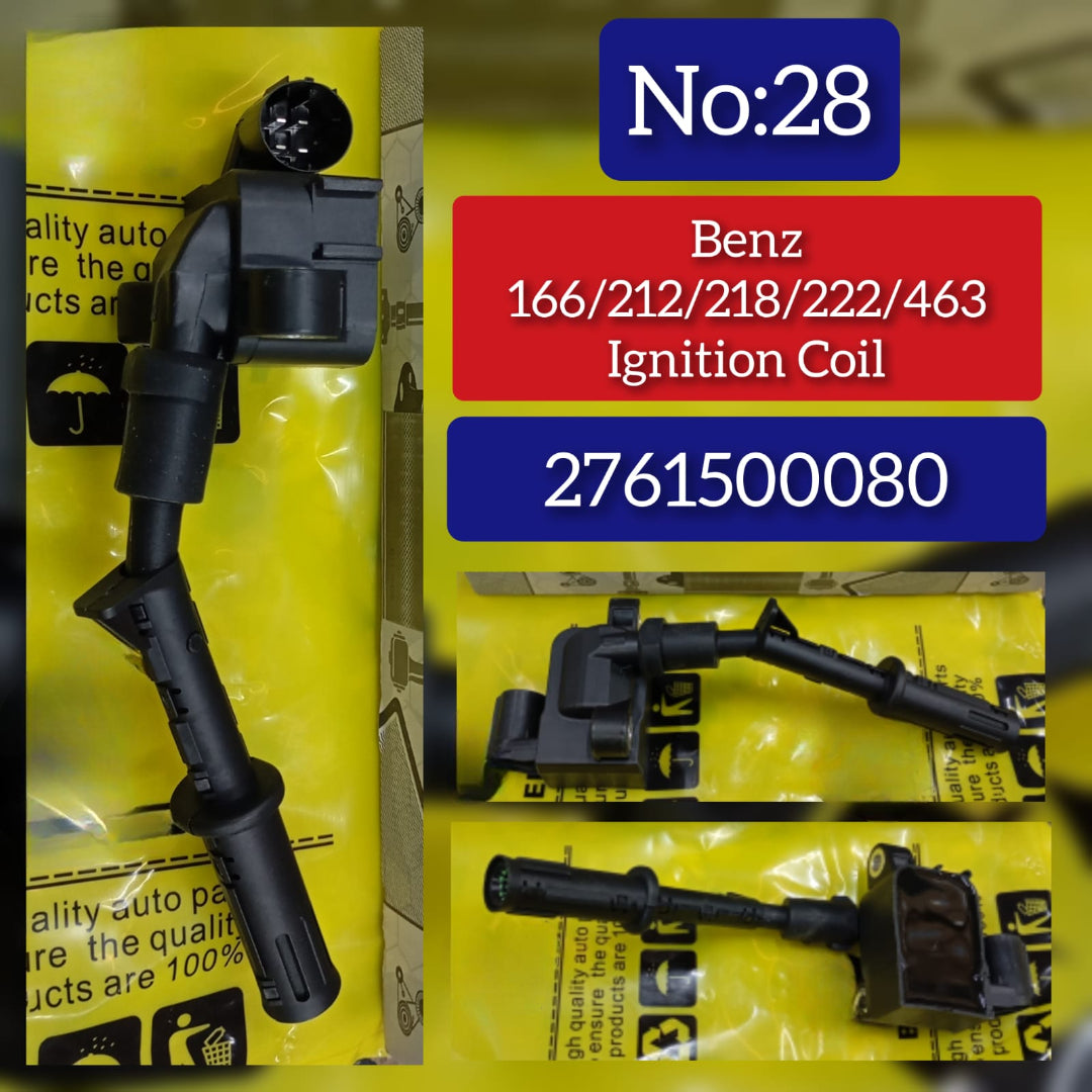 Ignition Coil 2761500080 & 276 9060160 & 2769060260 & 2769063500 & 2769063700 Compatible With MERCEDES-BENZ & CLS (C218) & E-CLASS (W212) & G-CLASS (W463) No.28