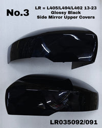 Side Mirror upper cover (Side Mirror cover) Glossy Black Fiber Left LR035092 & Right LR035091 Compatible With LAND ROVER DISCOVERY V (L462) 2013-2023 TAG-SMC-03