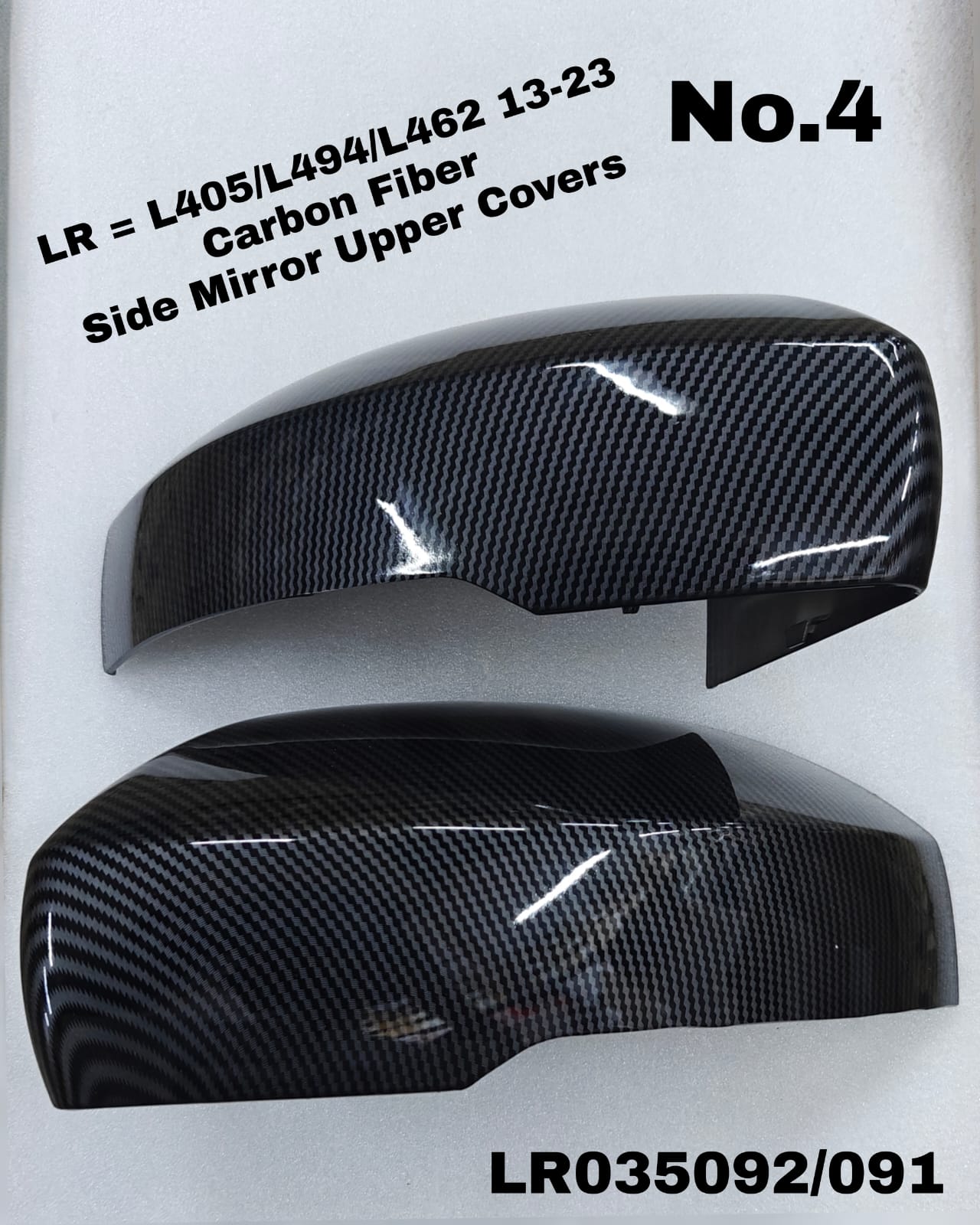 Side Mirror upper cover (Side Mirror cover) Carbon Fiber Left LR035092 & Right LR035091 Compatible With LAND ROVER DISCOVERY V (L462) & Rang Rover L405  2013-2023 TAG-SMC-04