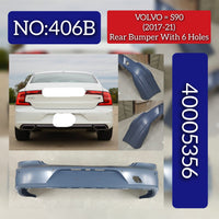 Rear Bumper With 6 Holes 40005356 Compatible With VOLVO S90 2017-2021 Tag-406B