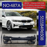 Front Bumper (With 6 Sensor Hole)  51118496508 Compatible With BMW 3 G20 G80 G28 2019-23 Tag No.487A