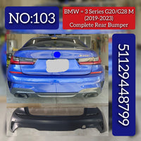Complete Rear Bumper 51129448799 Compatible With BMW  3 Series G20 2018 Tag No.103