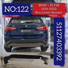 Rear Lower Bumper 51127403392 Compatible With BMW X1 F48 (2016-22) Tag No.122