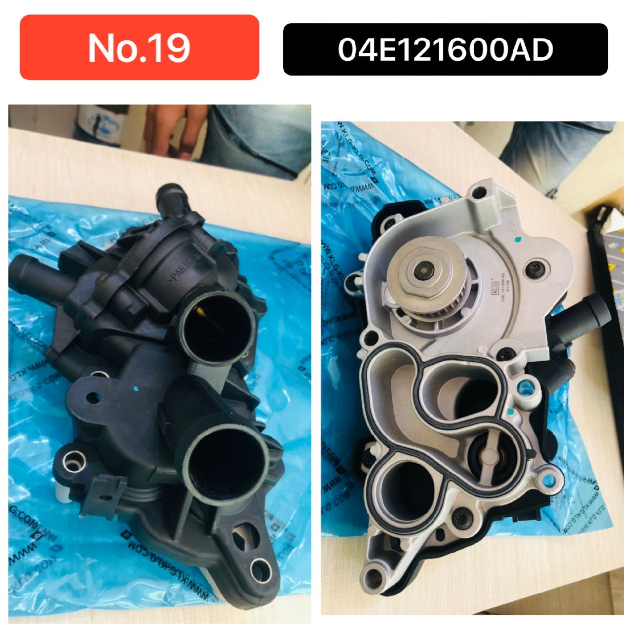 Water Pump 04E121600AD Compatible With AUDI A3 Convertible (8V7, 8VE) | A3 / S3 & SKODA OCTAVIA III (5E3, NL3, NR3) &VW BEETLE (5C1, 5C2) | FUSCA | BJALLA & GOLF VII Van (5G1)  Tag-W-19