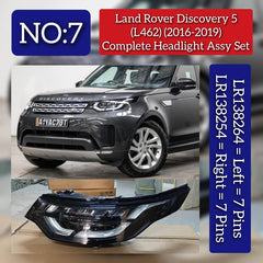 Complete Headlight Assy Set Right LR138254 & Left LR138264 Compatible With LAND ROVER DISCOVERY V (L462) Tag No.07