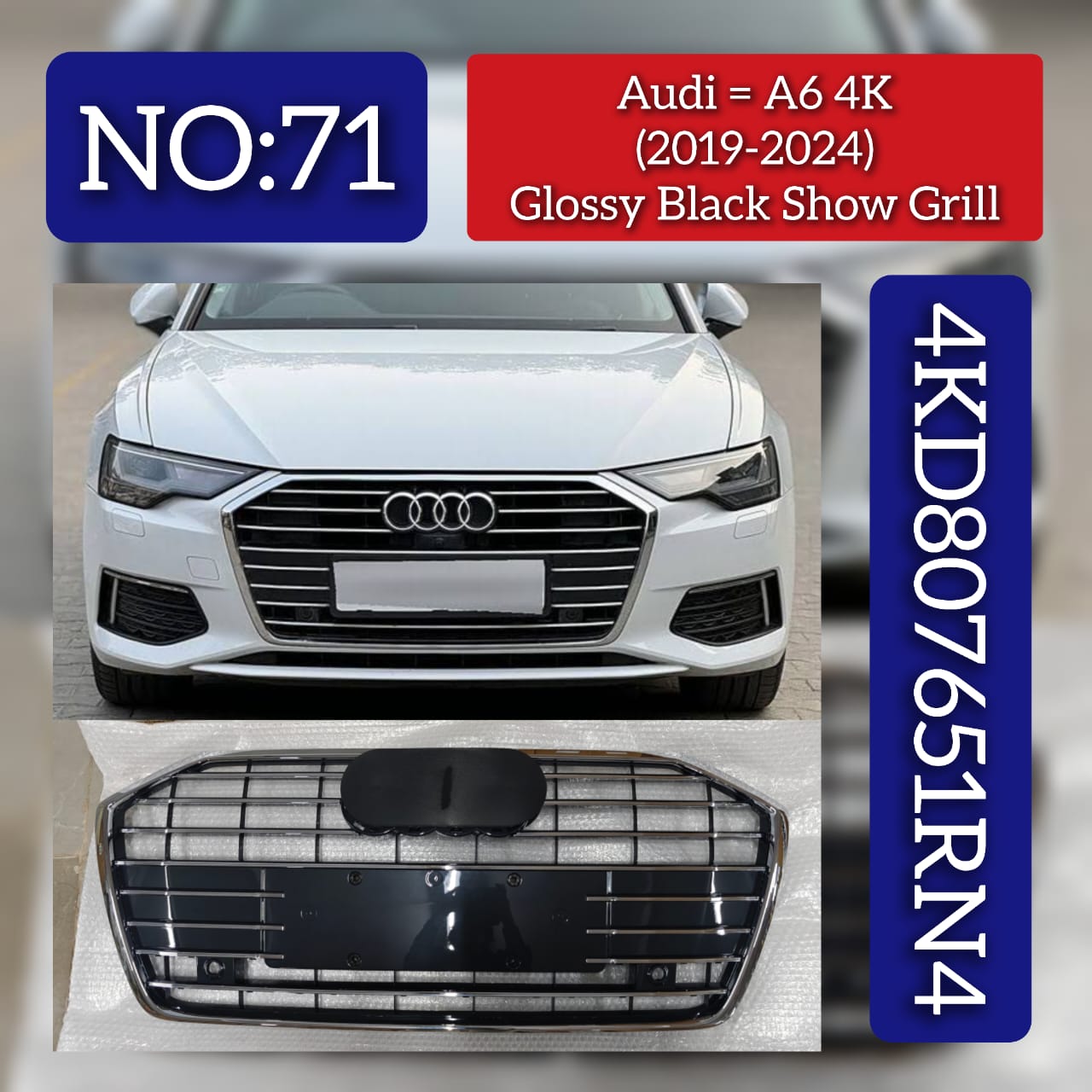 Show Grill 4KD807651RN4 Compatible With AUDI A6 4K (2019-2024)