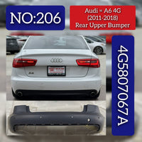 Complete Rear Upper Bumper 4G5807067A 4G0807067AGRU Compatible With AUDI A6 (2015-18) Tag No.206
