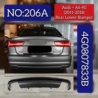 Rear Lower Bumper Spoiler 4G0807833B 4G0807833B9B9 Compatible With AUDI A6 C7 (4G2, 4GC) | A6 / S6 (2011-2018) Tag No.206A