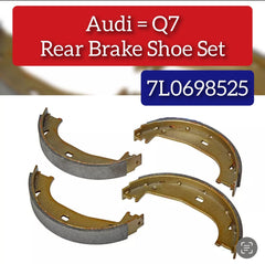 Rear Parking Brake Shoe Set 7L0698525 Compatible With AUDI & Q7 (4LB) & LAND ROVER & RANGE ROVER III (L322) &  MERCEDES-BENZ & GL-CLASS (X164) & PORSCHE & CAYENNE (9PA) & VW & TOUAREG (7LA, 7L6, 7L7)