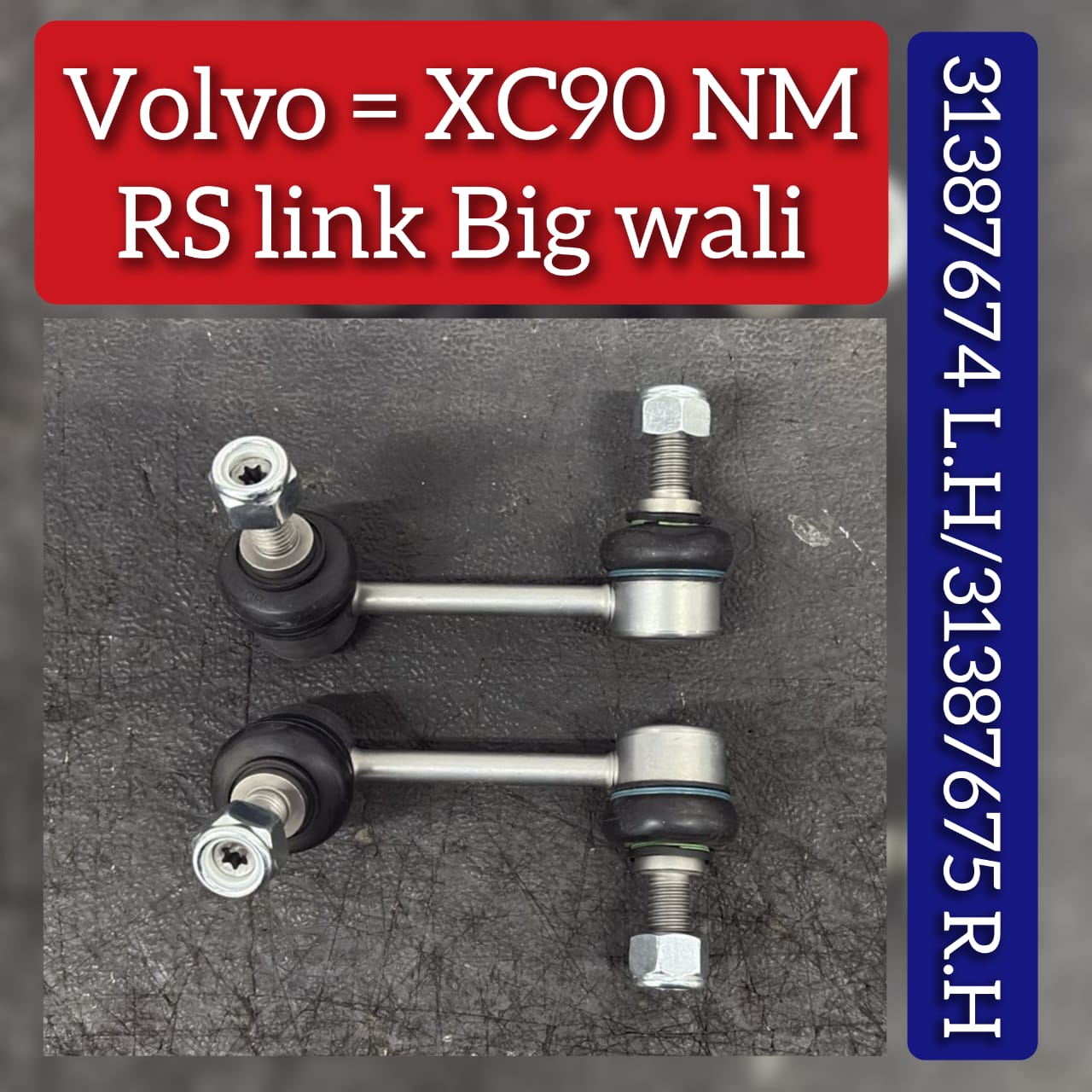 Rear Axle Sway Bar End Stabilizer Link Right 31387675 & Left 31387674 Set Compatible With VOLVO V90 II Estate (235) & XC60 II (246) & XC90 II (256)