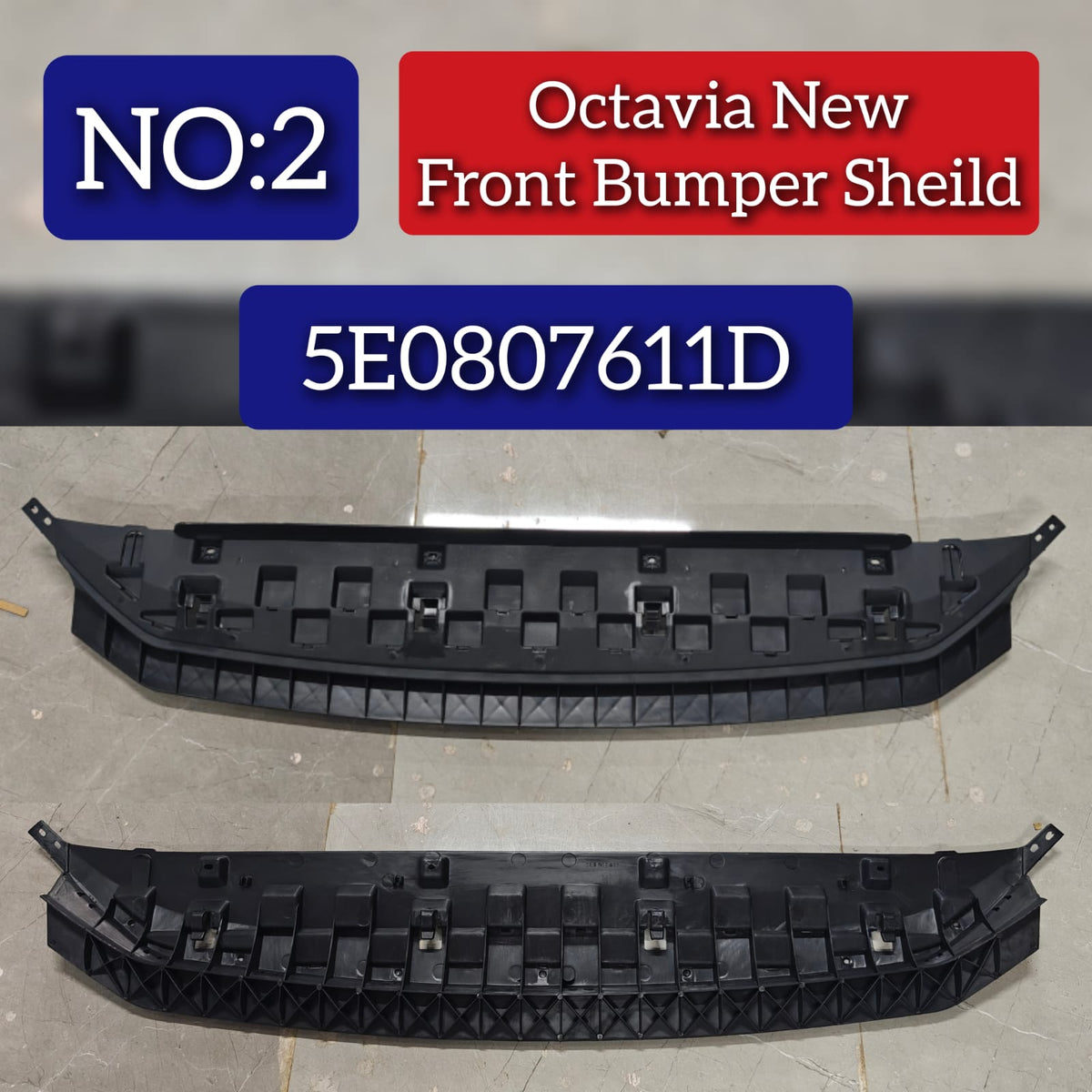 Front Bumper Shield 5E0807611D Compatible With Skoda Octavia (2014-2020) Tag No.2