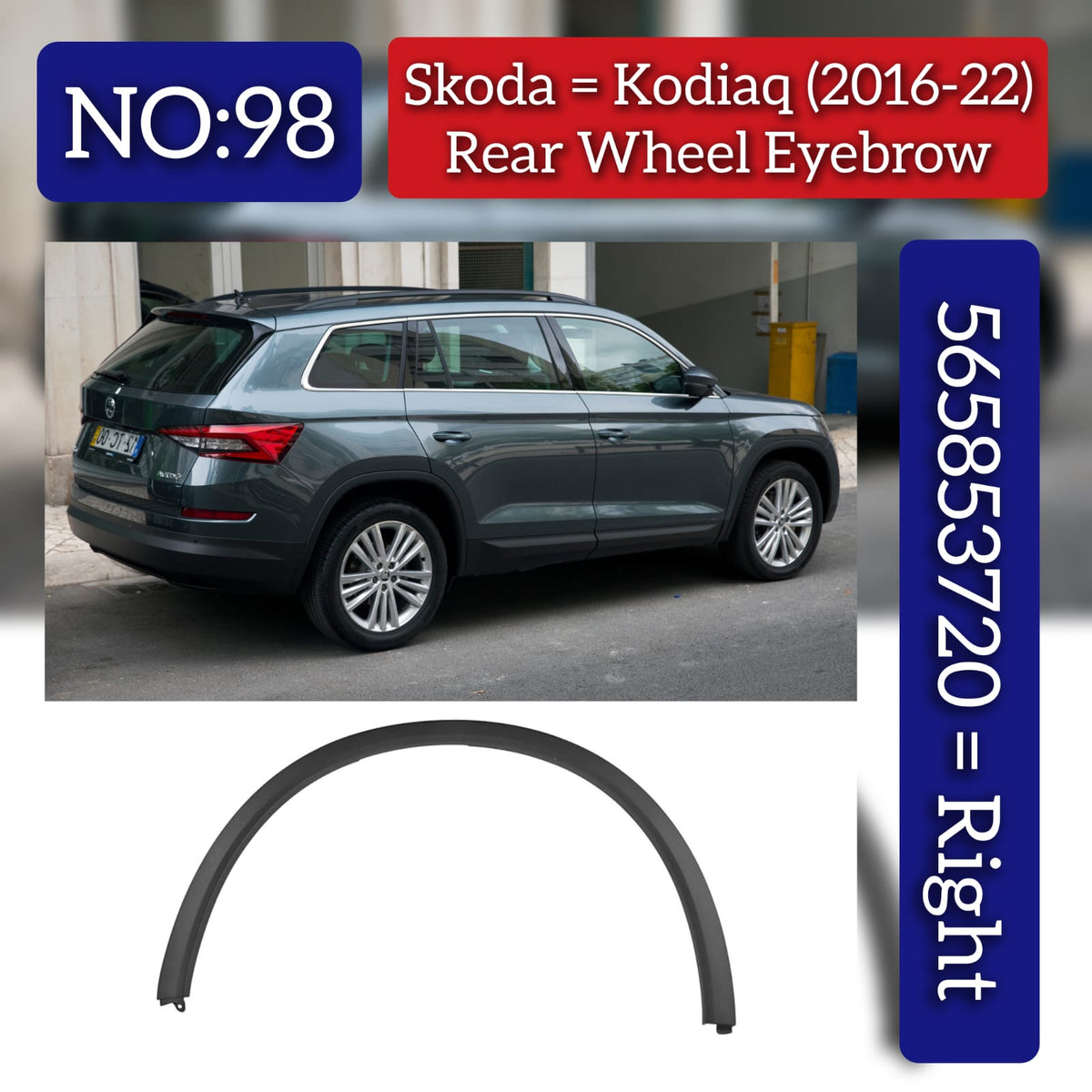 Rear Right Wheel Arch (EYEBROW) 565853720 Compatible With BMW X1 F48 2011-2016