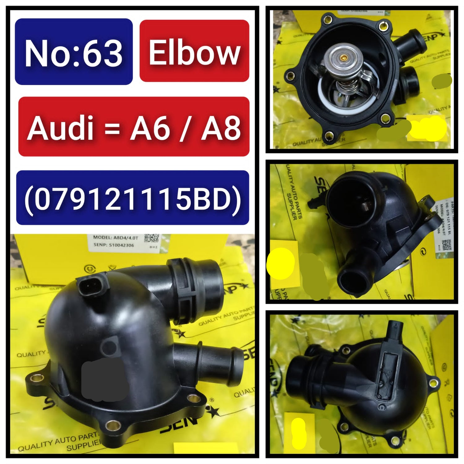 Elbow (Thermostat) 079121115BD 079121115AQ 079121115BL Compatible With AUDI A6 C7 (4G2, 4GC) | A6 / S6 A6 C7 Avant (4G5, 4GD) | A6 / S6