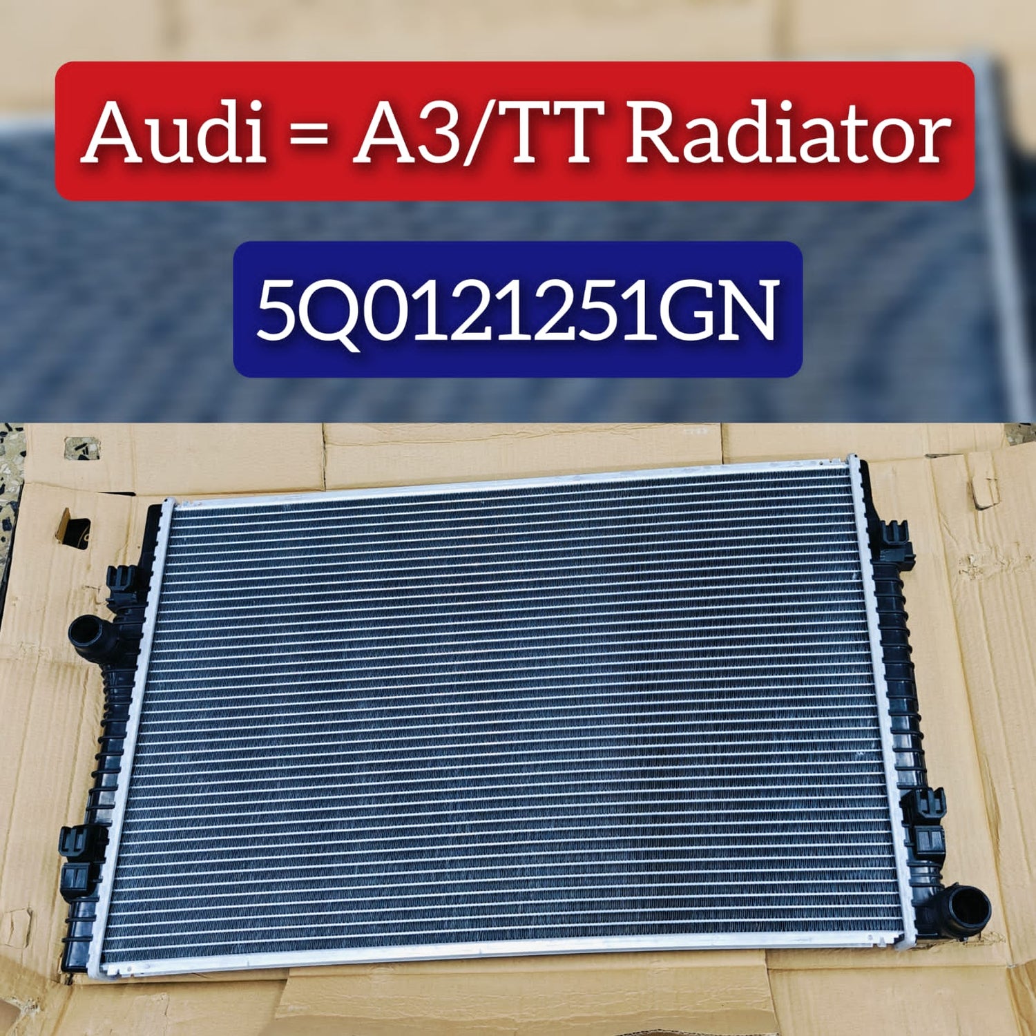 Radiator 5Q0121251GN Compatible With SKODA OCTAVIA III (5E3, NL3, NR3) & SUPERB III (3V3) & AUDI A3 Convertible (8V7, 8VE) | A3 / S3 & A3 Limousine (8VS, 8VM) | A3 / S3