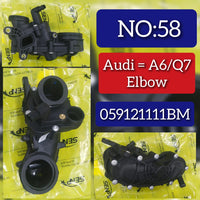 Engine Coolant Thermostat Housing 059121111BM 059121111AQ 059121111BG 059121111BK 059121111CF 059121111CR Compatible With AUDI A6 Q7 Tag No.58