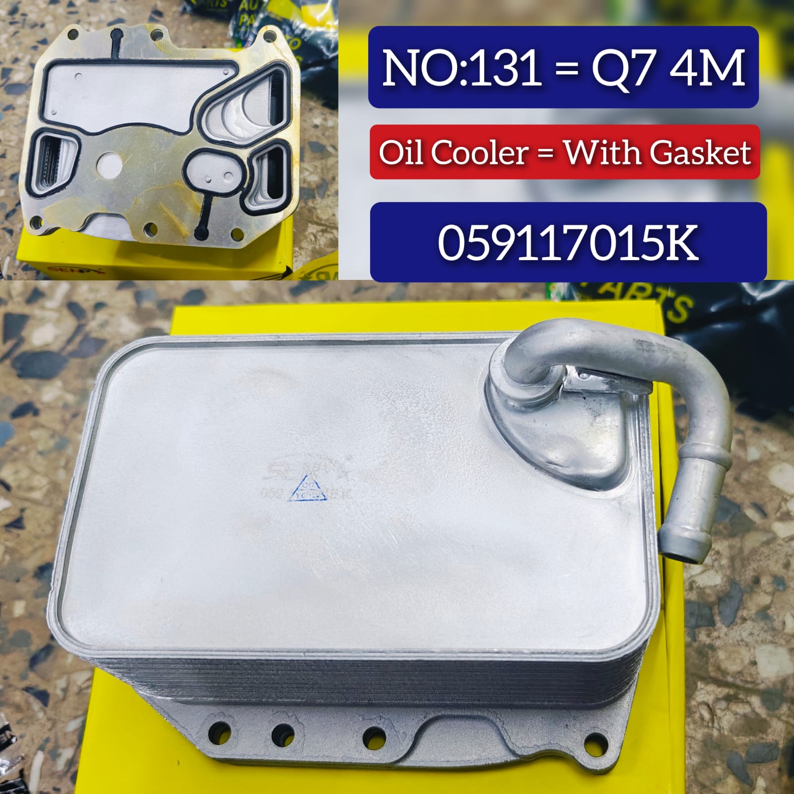 Oil Cooler 059117015K Compatible With AUDI Q7 (4MB, 4MG, 4MQ) Tag 131