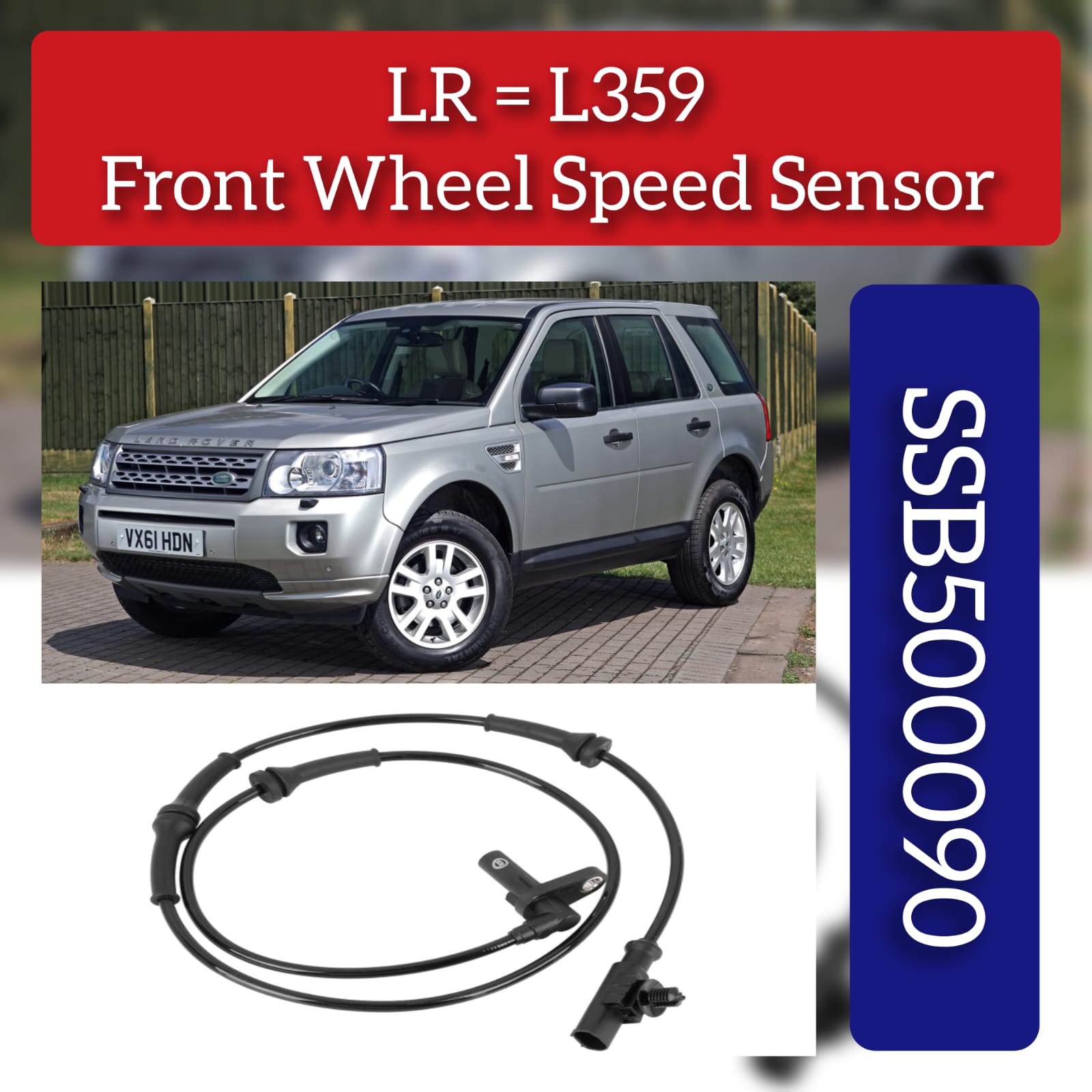 ABS Wheel Speed Sensor SSB500090 SSB500092 Compatible With LANDROVER & Range Rover FREELANDER 2 (L359) | LR2