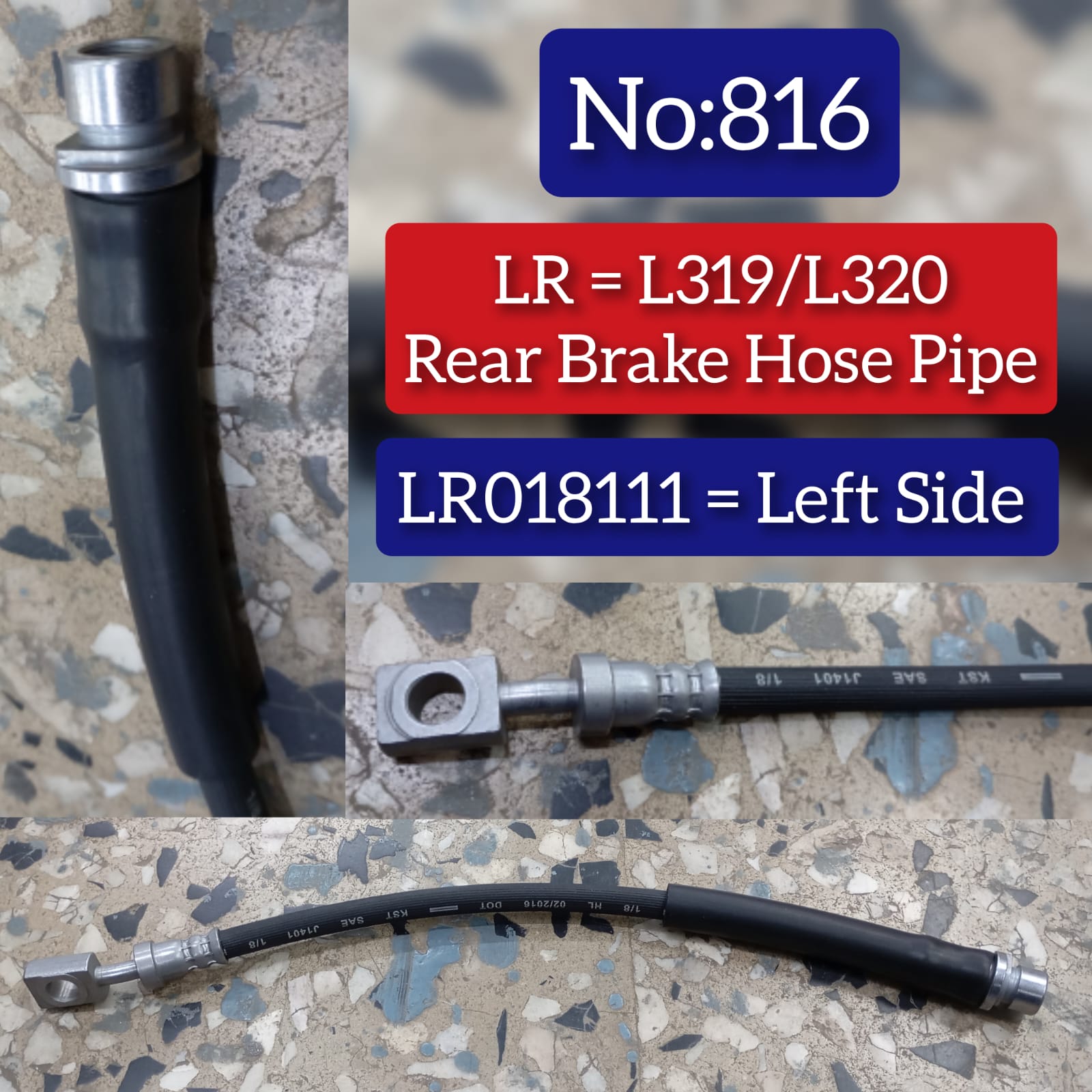 Rear Brake Hose Pipe Left & Right LR018111 & LR018112 Compatible With LAND ROVER DISCOVERY IV (L319) | LR4 RANGE ROVER SPORT I (L320)
