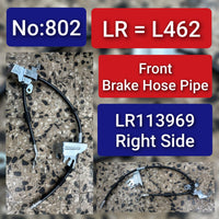 Brake Hose LR113969 LR081601 Compatible With DEFENDER Station Wagon (L663) DISCOVERY V (L462) RANGE ROVER IV (L405) RANGE ROVER SPORT II (L494) Tag no.802