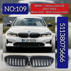 Front Bumper Show Grill With Camera Hole 51138075666 Compatible with BMW  3 Series G20 Tag No.109