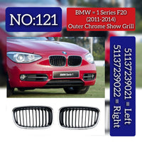 Front Bumper Grille (Half Chrome) Left 51137239021 Right 51137239022 Compatible With BMW 1 Series F20 Tag No.121