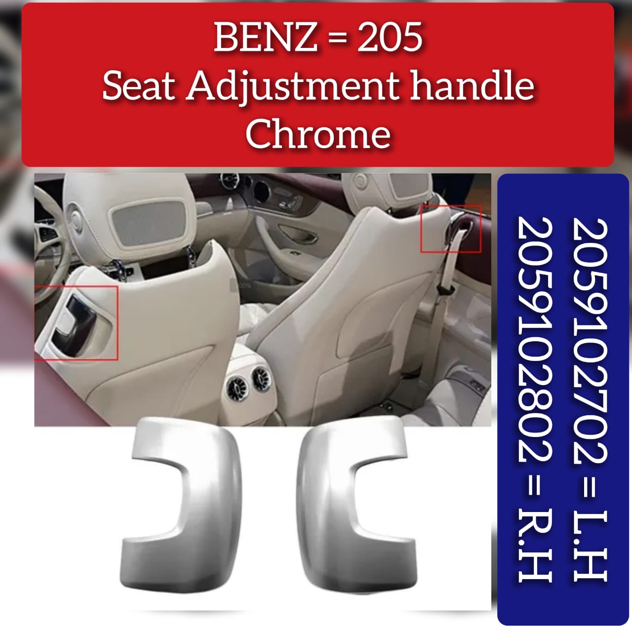 Seat Adjustment Switch Chrome Left 2059102702 Right 2059102802  Compatible With Mercedes Benz C CLASS W205 2016-2021