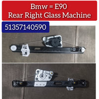 Rear Right Power Window Regulator 51357140590 Compatible with BMW 3 Series (E90)