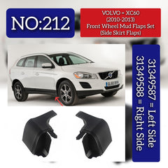 Front Wheel Mud Flaps Set (Side Skirt Flaps) (Set Of 2) Left 31349587 Right 31349588 Compatible With VOLVO XC60 II (246)  Tag No.212
