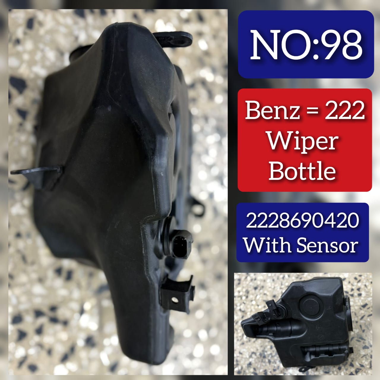 Wiper Bottle With Sensor 2228690420 Compatible With Mercedes Benz  E CLASS W222 Tag No.98
