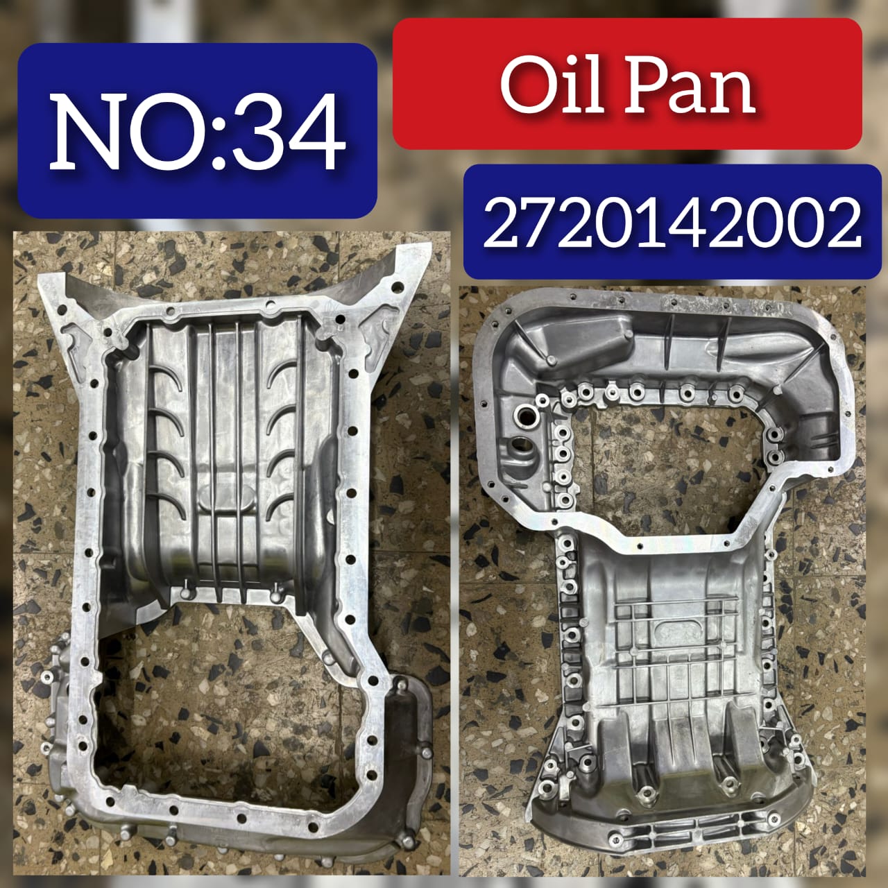 Oil Pan 2720141302 2720141602 2720142002 A2720141302 A2720141602 A2720142002 Compatible with MERCEDES-BENZ M-CLASS (W164) R-CLASS (W251, V251) S-CLASS (W221, V221) No.34