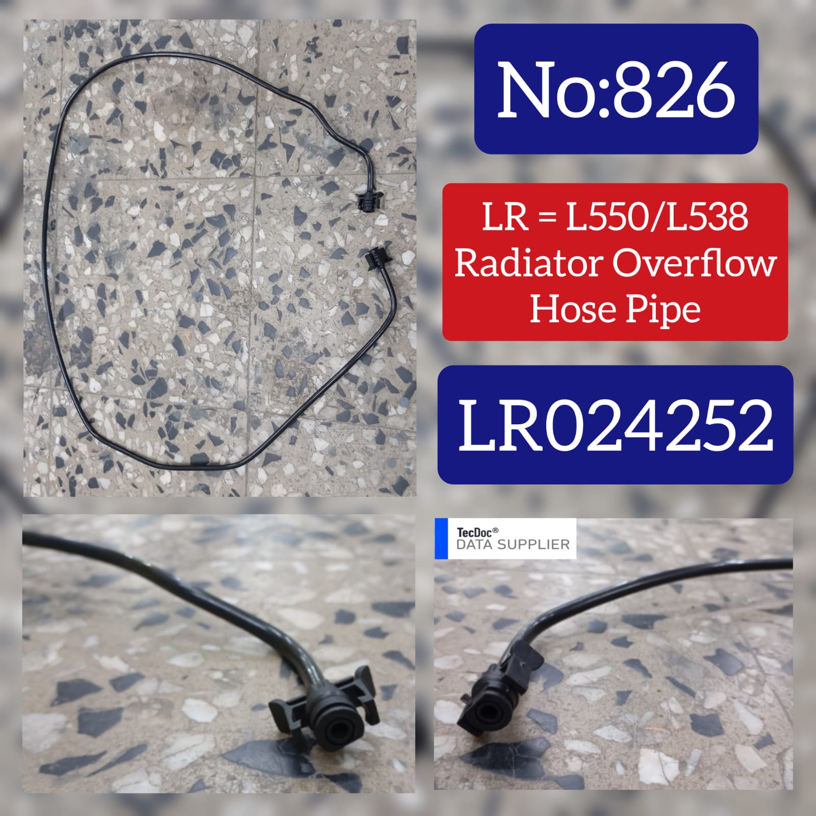 Radiator Overflow Hose Pipe LR024252 & BJ328K012AJ Compatible With LAND ROVER RANGE ROVER EVOQUE (L538) Tag No.826