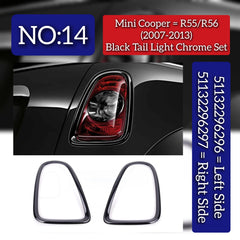 Tail Lamp Trim  Black Left 51132296296 Right 51132296297 Compatible With Mini Cooper S (R56) Tag No.14