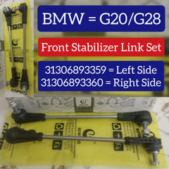Front Axle Sway Bar End Stabilizer Link Right 31306893360 & Left 31306893359 Set Compatible With BMW 2 Coupe (G42, G87) & 3 (G20, G80, G28) & 3 Touring (G21, G81) & 3 Touring Van (G21) & 4 Convertible (G23, G83)