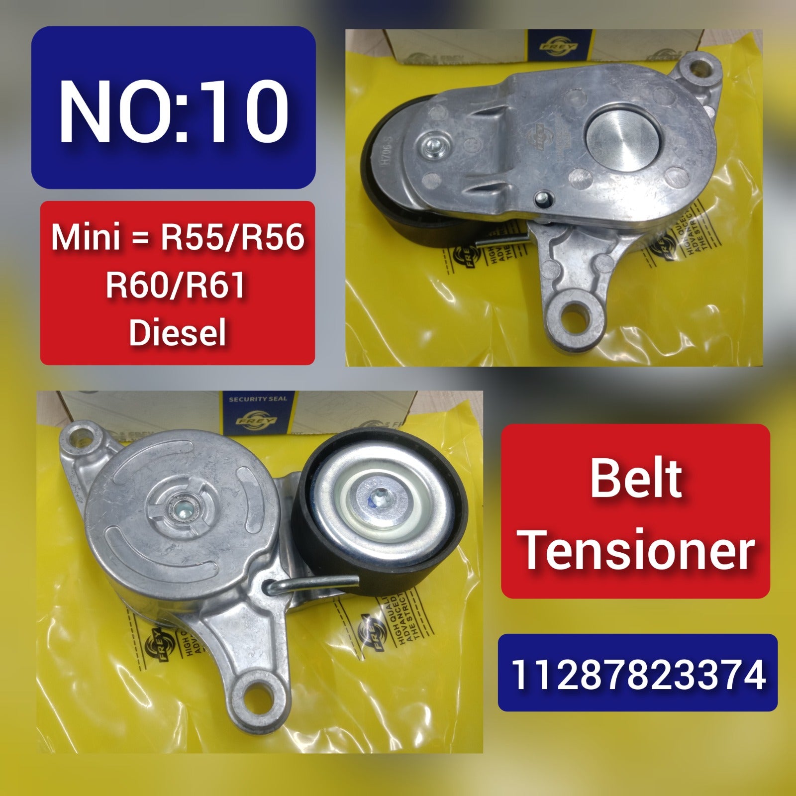 Belt Tensioner With Pulley 11287823374 11287823380 11288511919 Compatible with MINI (R56) & MINI CLUBMAN (R55) & MINI COUNTRYMAN (R60) &  MINI Convertible (R57) & MINI Coupe (R58) & MINI PACEMAN (R61) & MINI Roadster (R59) Tag no : 10