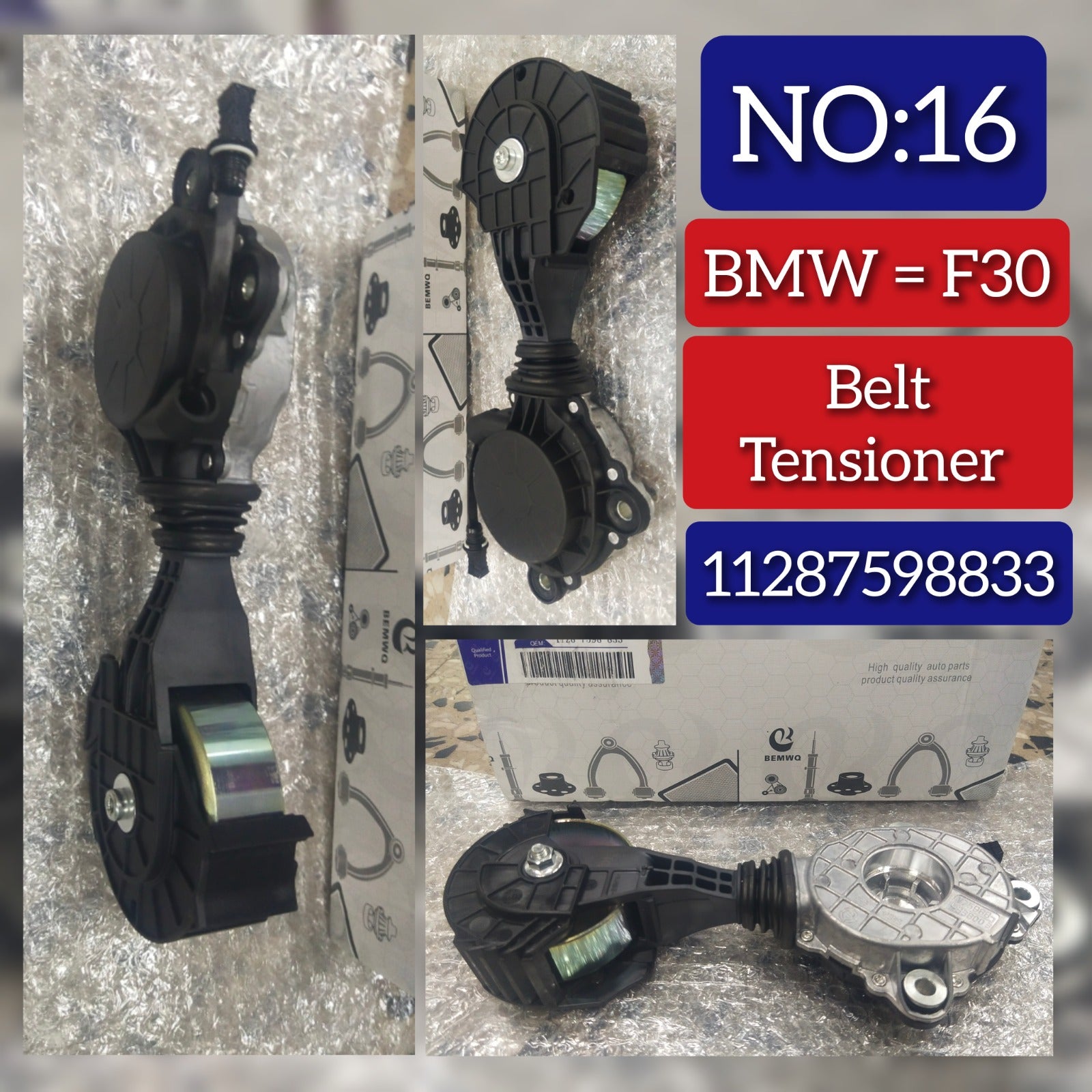 Belt Tensioner With Pulley 11287598833 11287598832 7598833 Compatible With MINI MINI (R56) & MINI CLUBMAN (R55) & MINI Coupe (R58) & MINI PACEMAN (R61)