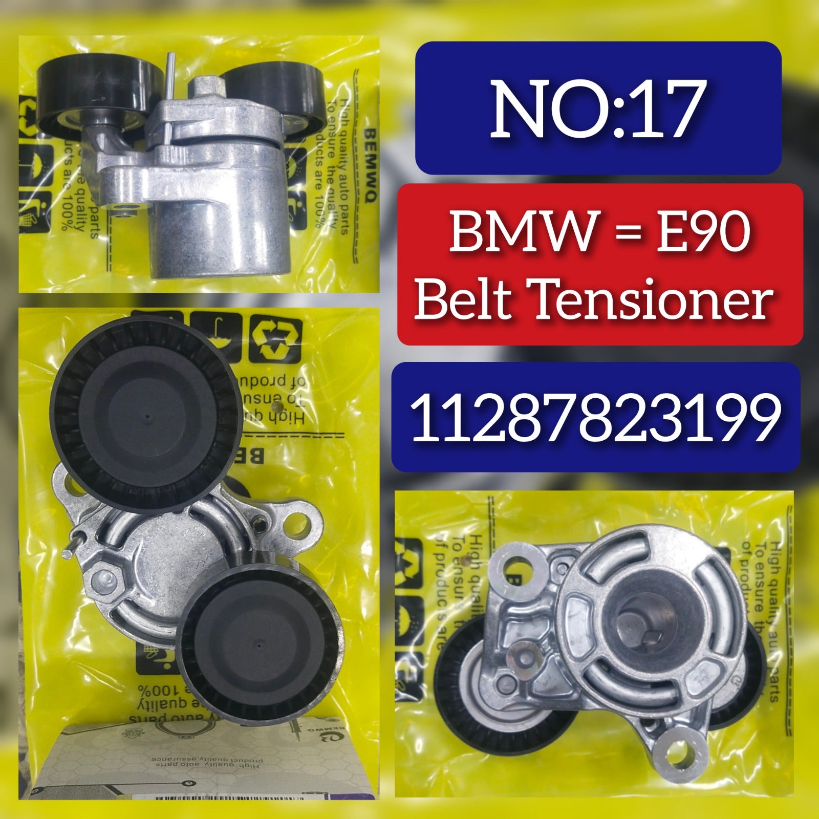 Belt Tensioner With Pulley 11287823199 11288507416 11288512233 Compatible With BMW 3 Series (E90) & 5 Series (F10) &  7 Series (F01, F02, F03, F04) & X5 (F15, F85) & X6 (F16, F86)