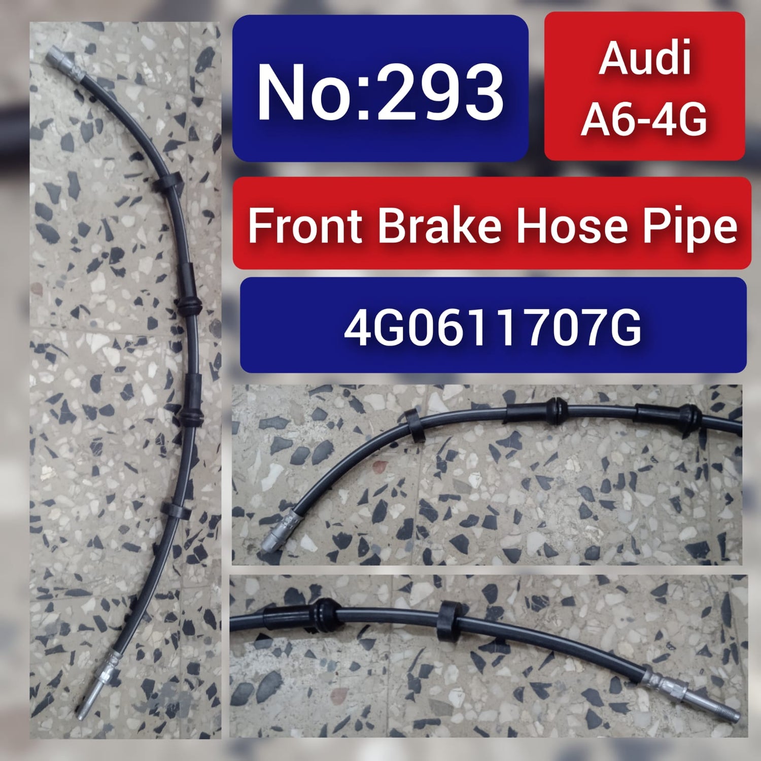 Front Brack Hose Pipe 4G0611707G 4G0611707E 4G0611707J Compatible with AUDI A6 4G Tag-H-293