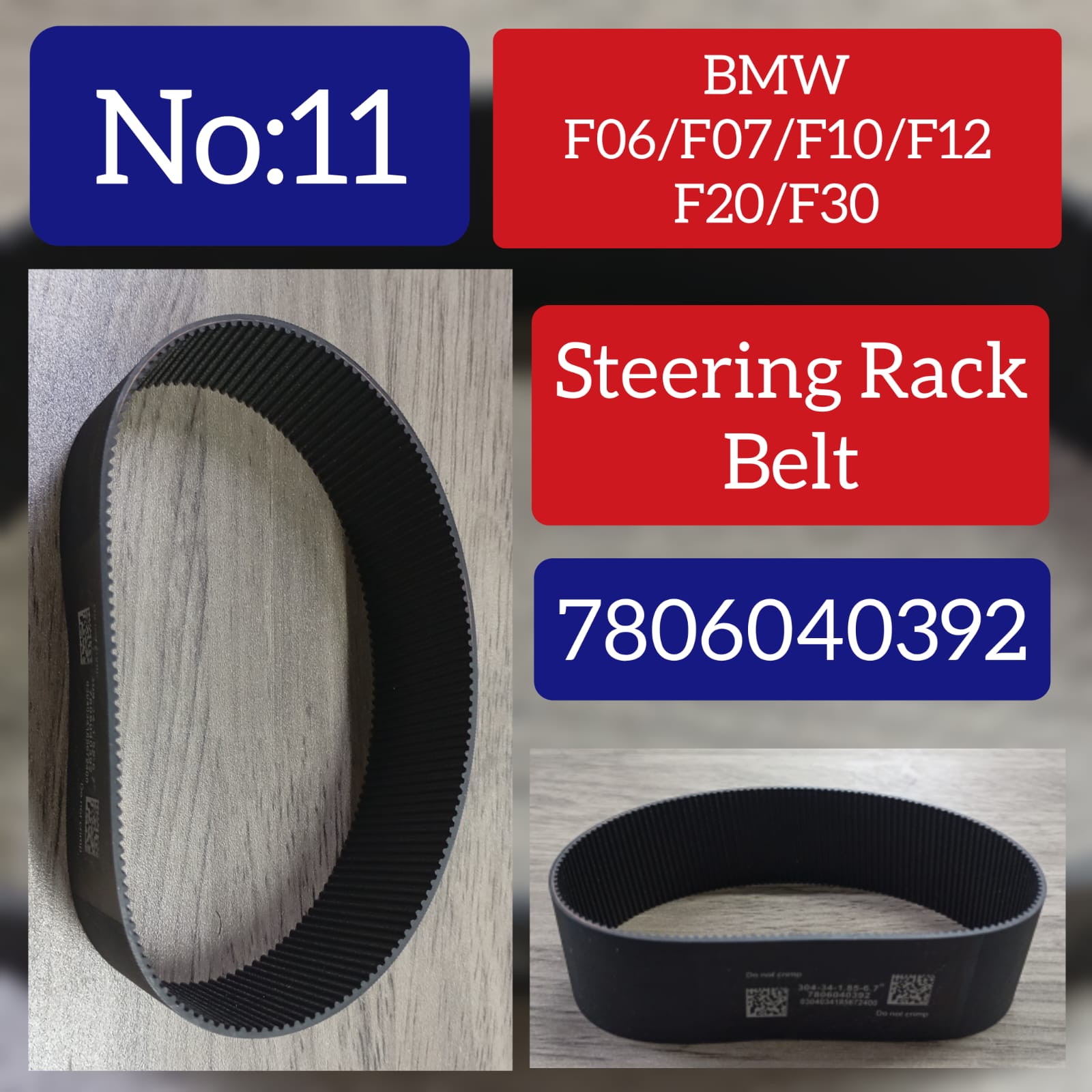 Steering Rack Belt 7806040392 Compatible With BMW 6-Series F06 F12 & 5-Series F07 F10 & 3-Series F30 Tag-11.