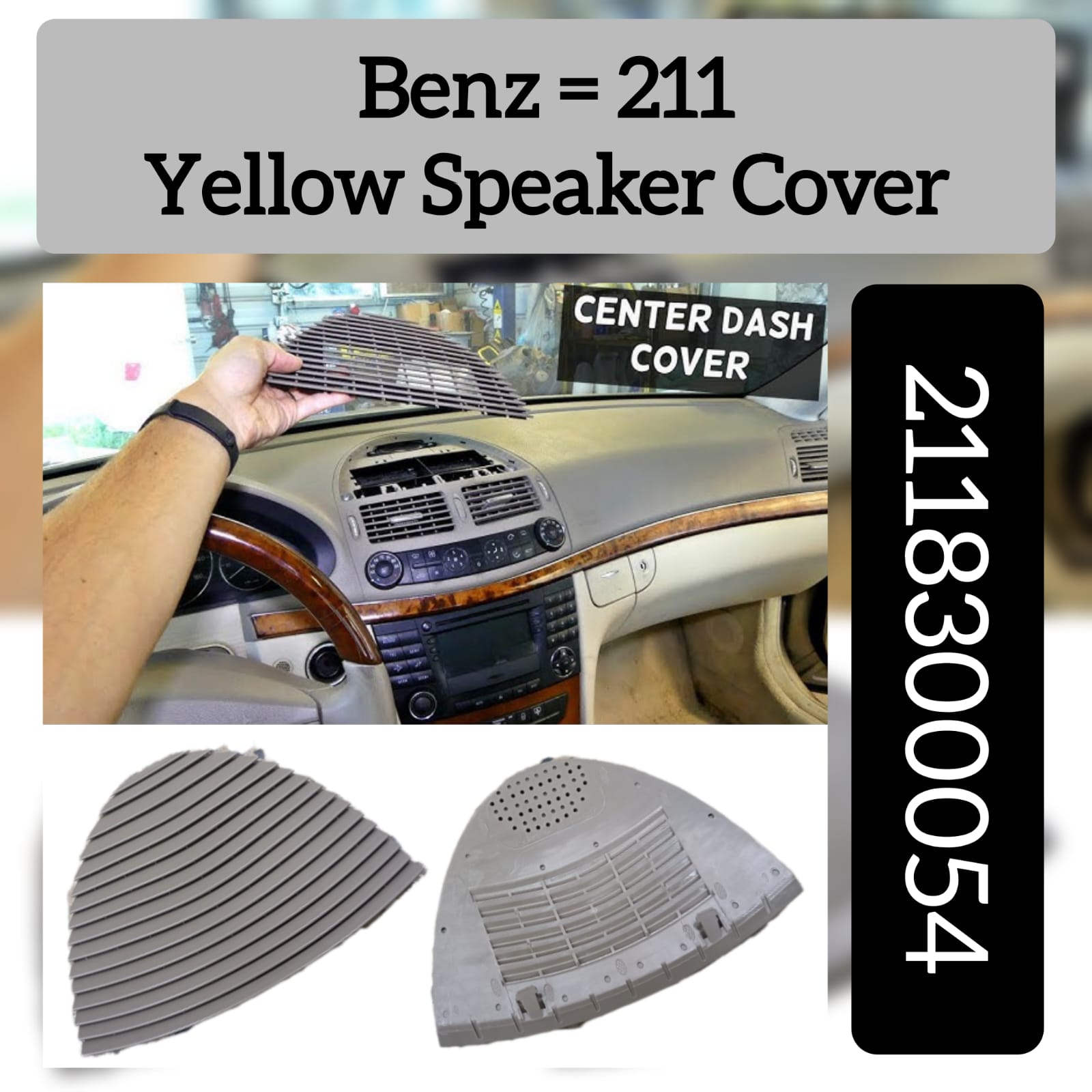 Black Speaker Cover (Center Dash Cover) 2118300054 Compatible With Mercedes Benz E-Class W211