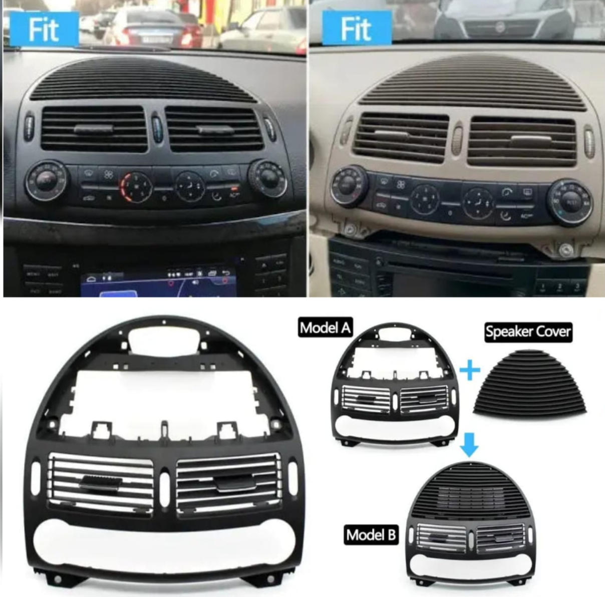 Center Ac Vent Grille (Black) 2118300054 Compatible With Mercedes Benz E-Class W211