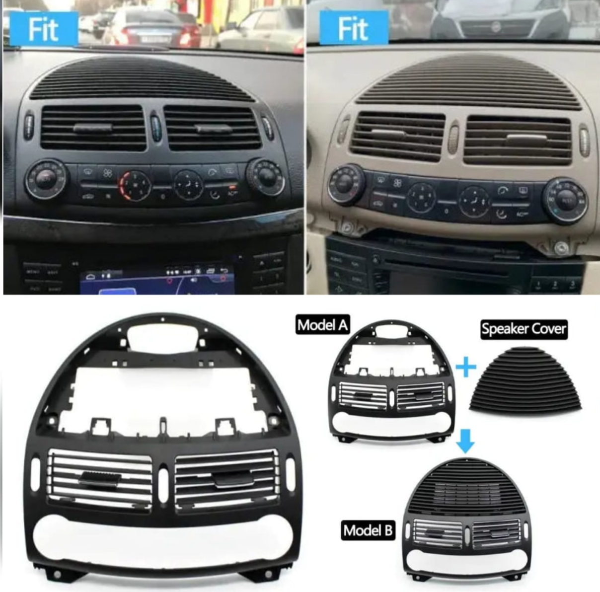 Mercedes Benz E-Class W211 Center AC Vent Grille Black 2118300054