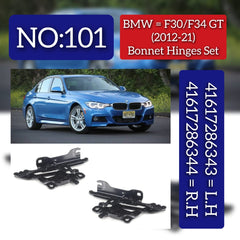 Bonnet Hinges Set Left 41617286343 & Right 41617286344 Compatible With BMW F30 & F34 GT(2012-21) Tag-101