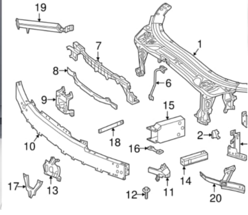 Front Bumper Bracket A2056203801 Compatible with MERCEDES-BENZ C-CLASS W205 2015-23 Tag No.783