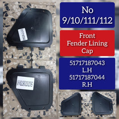 Front fender Liner Cap Set Left 51717187043 Right 51717187044 Compatible With BMW & 5 SERIES F10 2010-2017 & 6 Series F12 2013-2016 Tag No.9/10/111/112