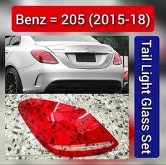 Tail Light Glass Set Compatible With  Mercedes & Mercedes Benz & C CLASS W205 (2015-2018)