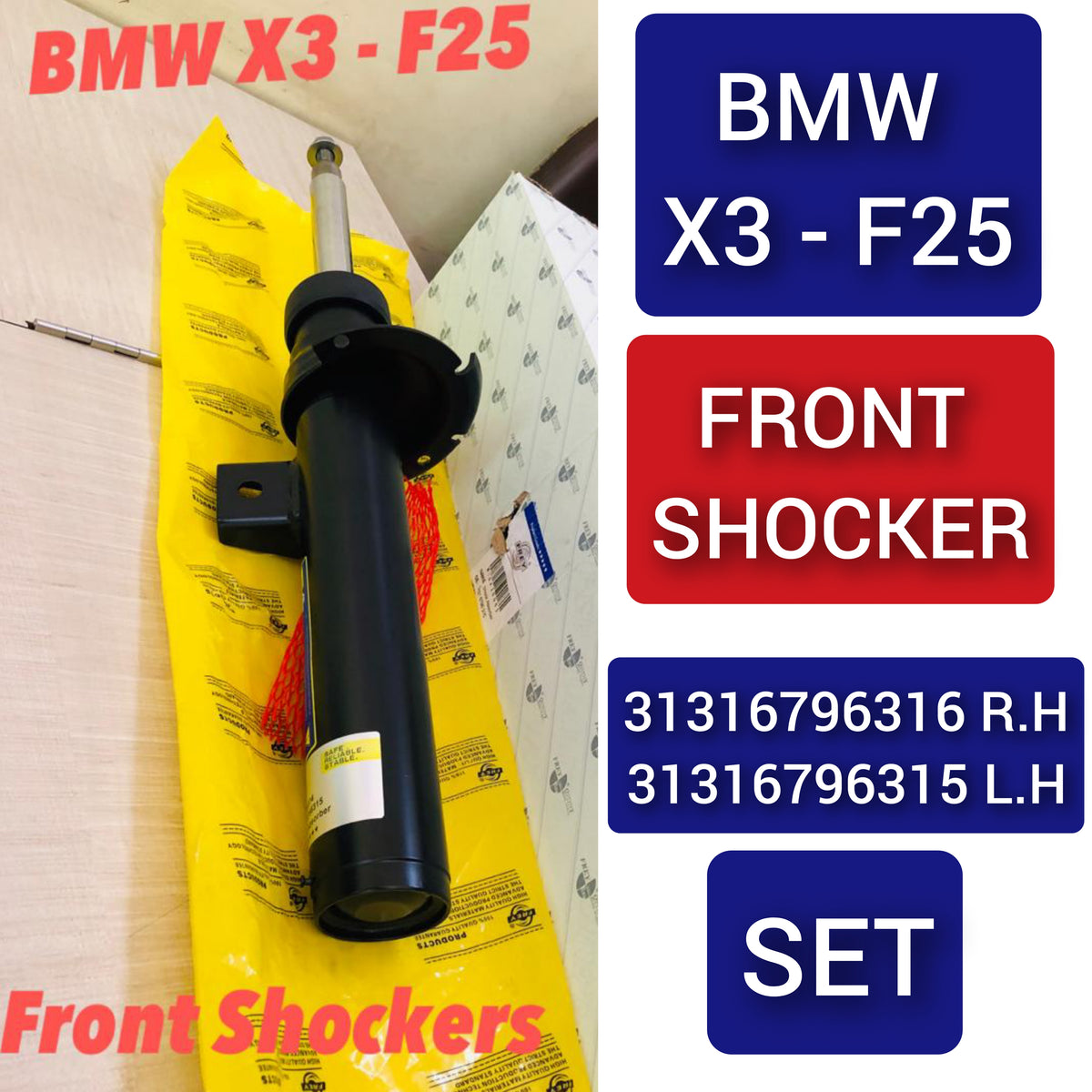 Front Left  Shock Absorber 31316796315 31316796409  Compatible With BMW X3 (F25) (1PCS)