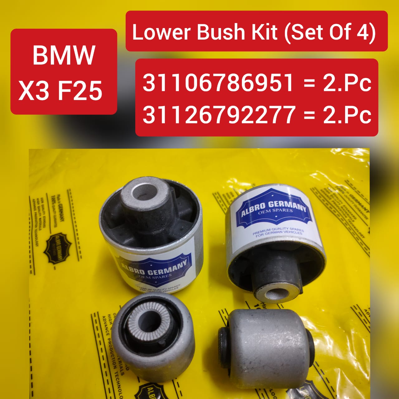Front Control Arm Bushing 31106786951 31126792277 Compatible With BMW For X3 F25