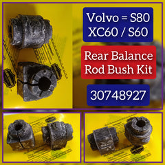 Rear Stabilizer Sway Bar Bushing Kit 30748927 30748926 Compatible With VOLVO S60 II (134) & S80 II (124) & XC60 I SUV (156)