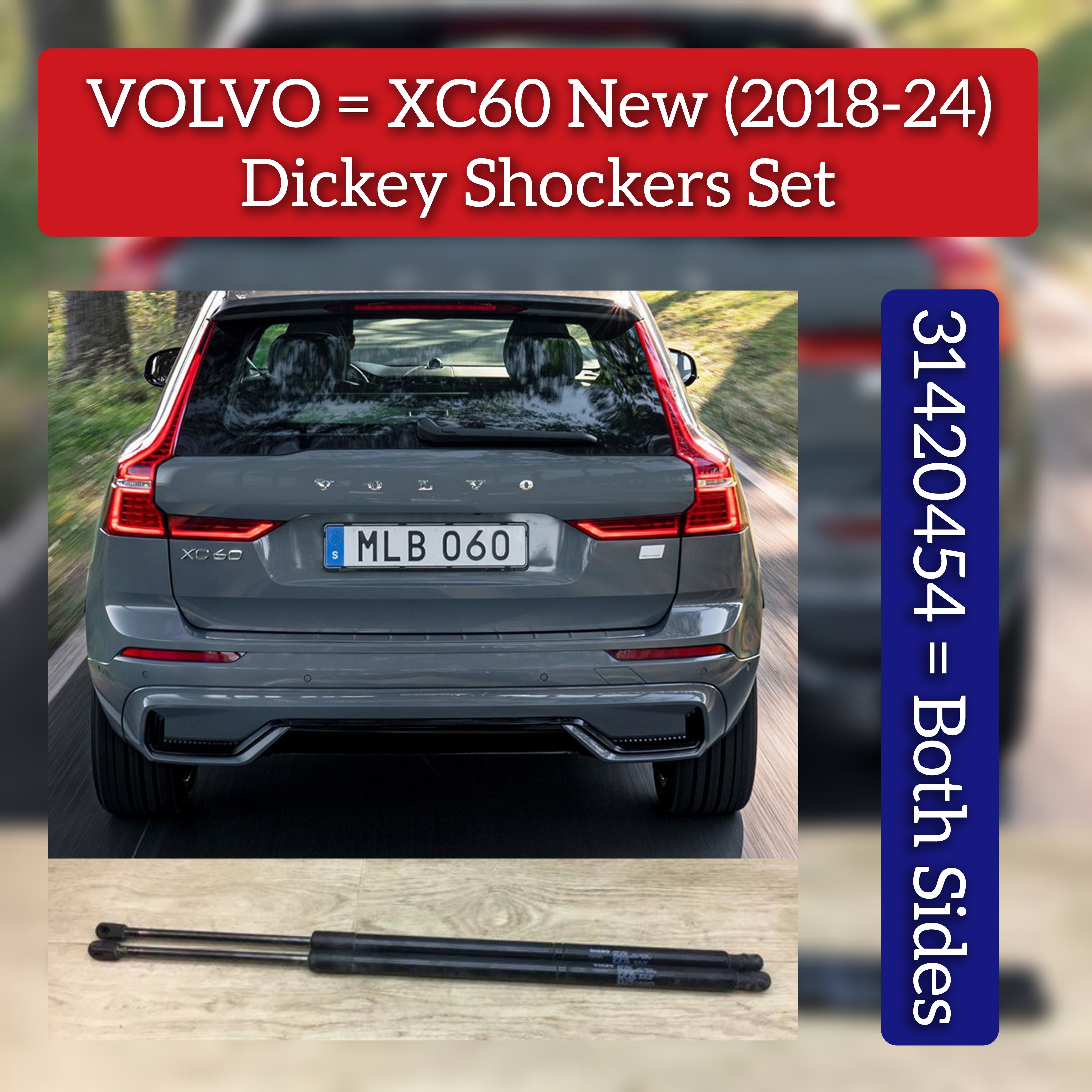 Rear Tailgate Trunk Lid Return Shock Spring Both Sides Left & Right 31420454 Compatible with VOLVO XC60 II (246)