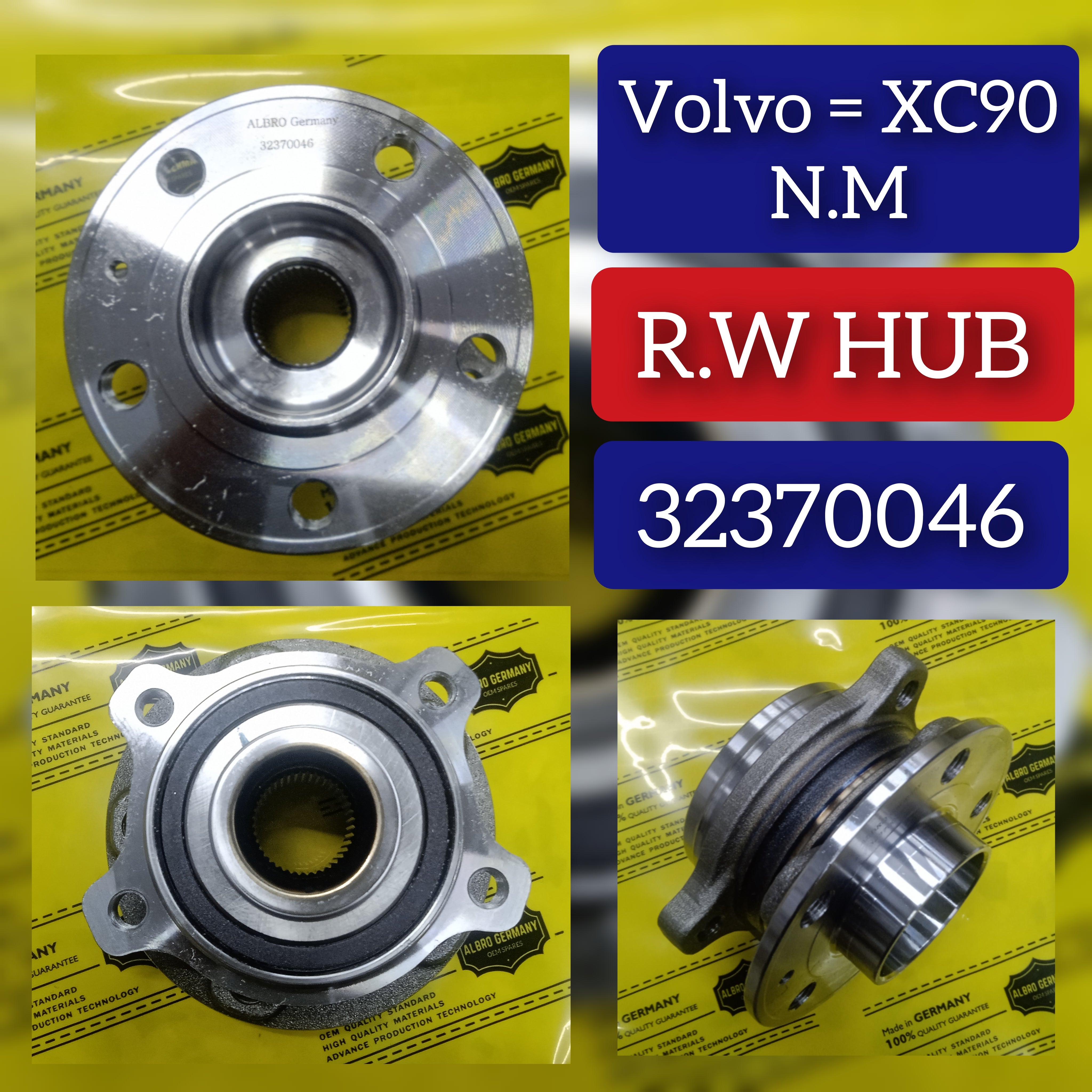 Rear Wheel Hub 32370046 31429293 31476967 32221050 32246177 32315305 32331433 32346783 Compatible With VOLVO XC90 II (256) N.M